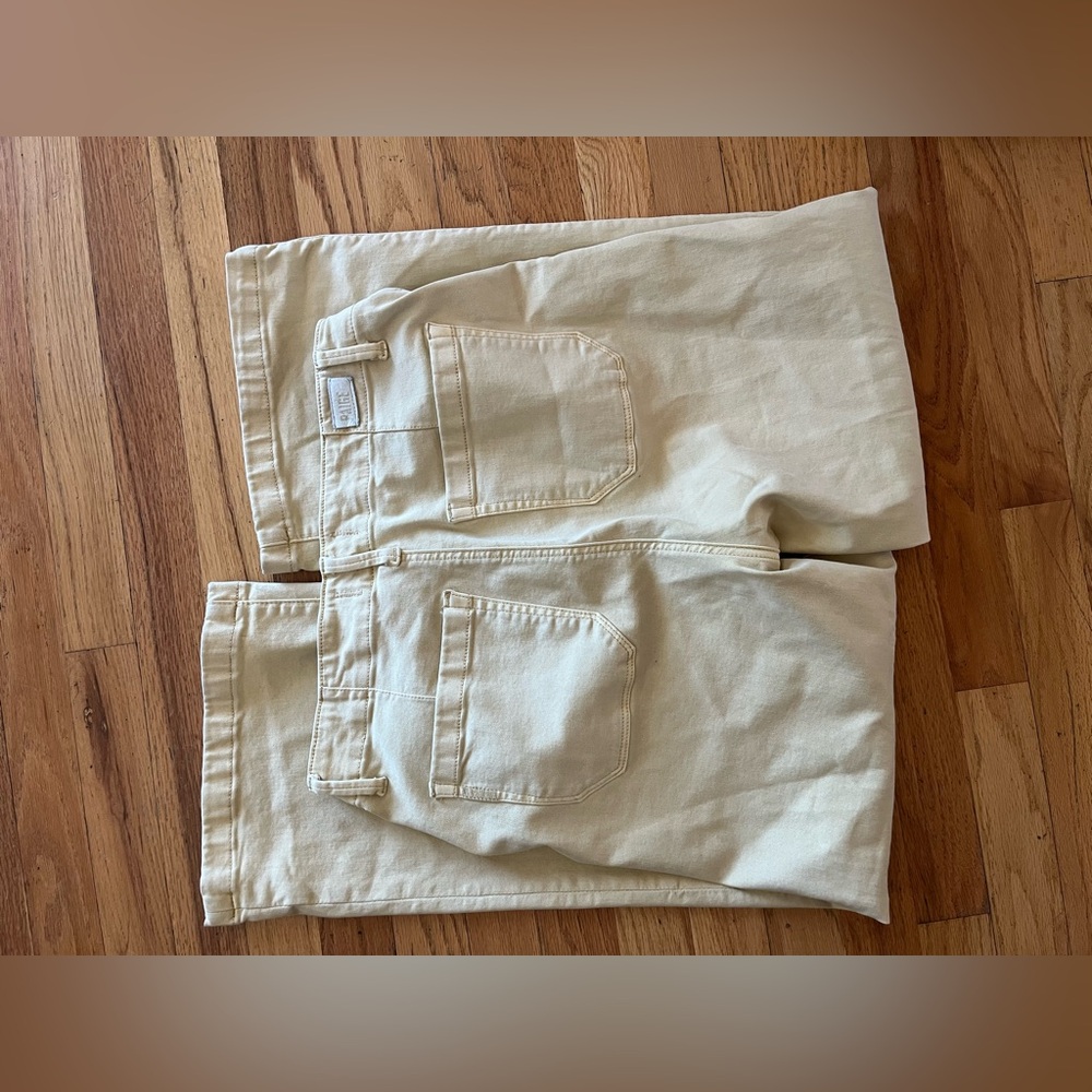 Paige Carly High Rise Wide Leg Cropped Pants in Pale Yellow Size 28 - Picture 4 of 4